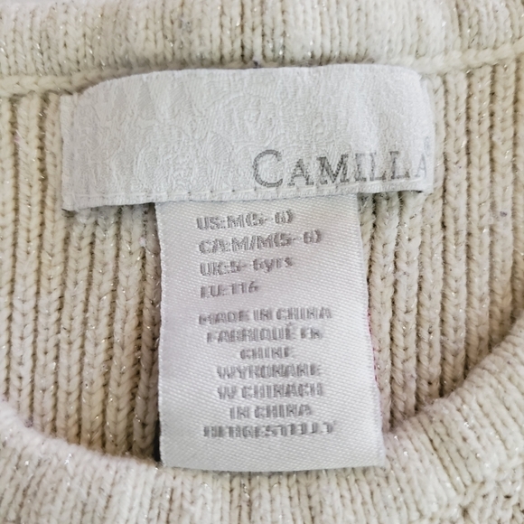 BK02 * Camilla Girls Sweater Dress Off White Size M (5/6) - Picture 4 of 7